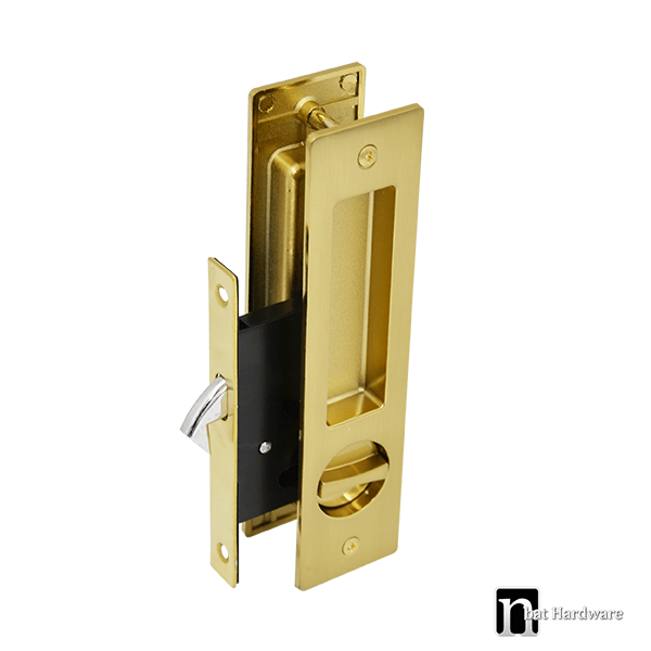 Matt Black Sliding Door Key Lock Set, Brass Sliding Door Lock