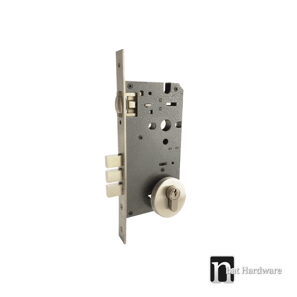 Round Plated Adjustable Roller Mortice Lock nBat Hardware