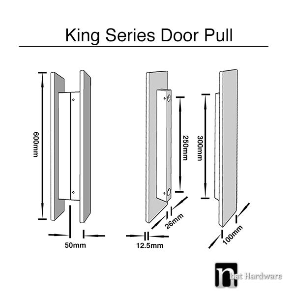 600mm Architecture Designed Entry Door Pulls nBat Hardware