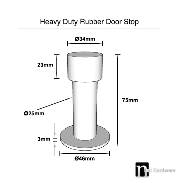 Black Heavy Duty Round Door Stop nBat Hardware