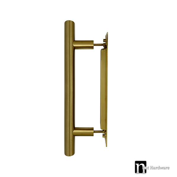 Brass Barn Door Flush Pull Round Handle nBat Hardware